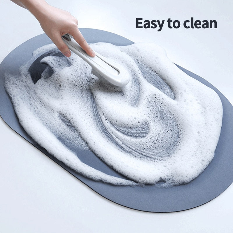 Super Absorbent Bath Mat Rubber Bathroom Rug Non-slip Entrance Doormat