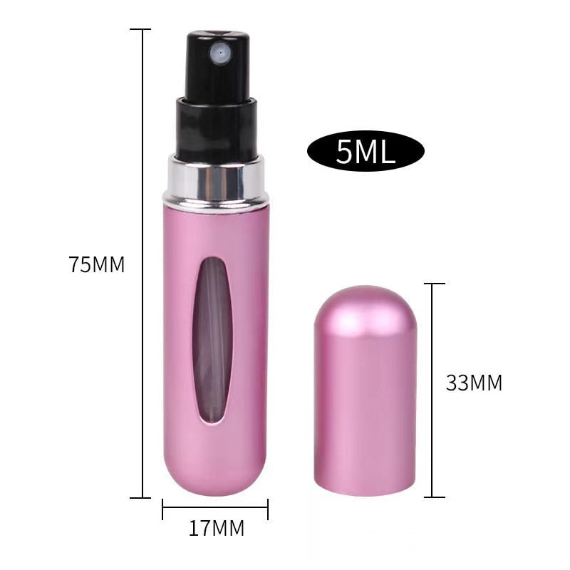 5ml Perfume Refill Bottle Portable Mini Refillable Spray Jar Scent Pump Empty Cosmetic Containers