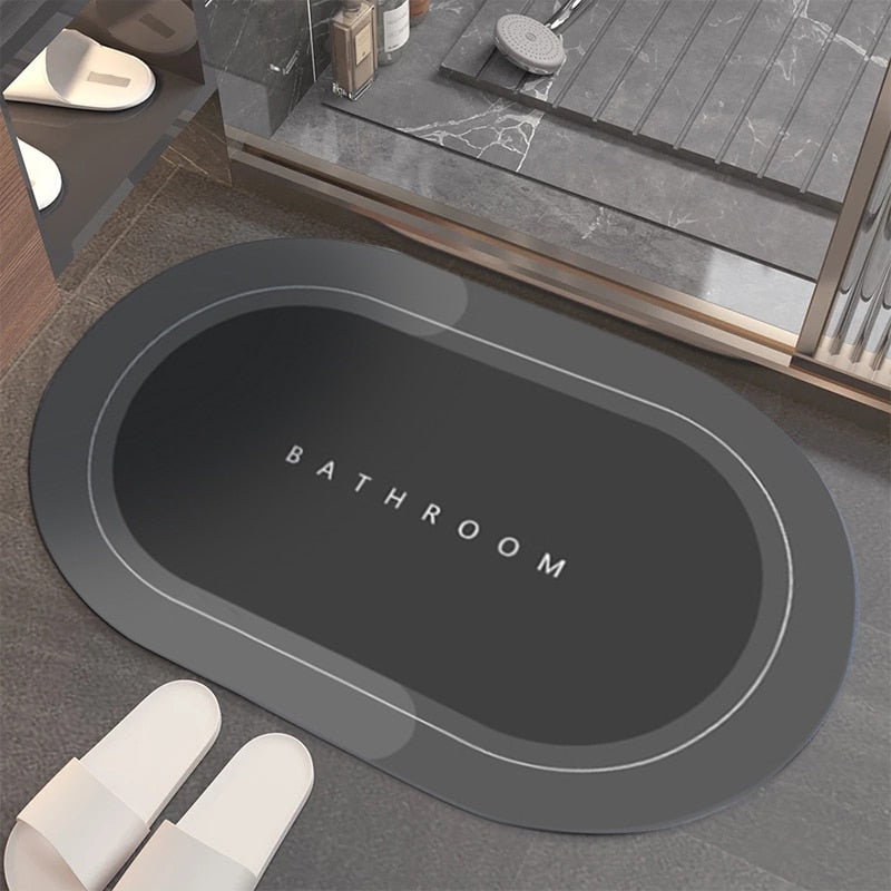 Super Absorbent Bath Mat Rubber Bathroom Rug Non-slip Entrance Doormat