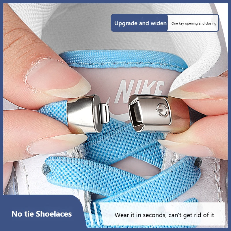 No Tie Shoe laces Press Lock Shoelaces without ties Elastic Laces